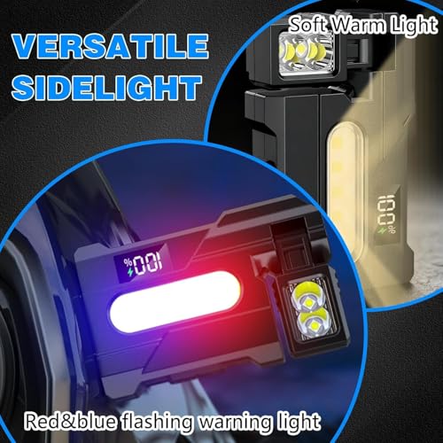 Wrrozz G5 Rechargeable EDC Flashlight, Black Flat Mini Pocket, Magnetic | Powerful 500 Lumens Super Bright Small Flash Light with Clip, 1500mAh Portable Keychain Torch for Outdoor Camping Emergencies - size: D-1 pack