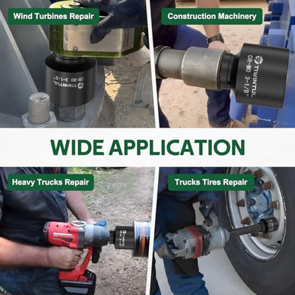 3-1/8" Impact Socket 1" Drive, Deep 6 Point CR-MO for Semi-Truck | Heavy Duty Socket for High Torque Impact Wrench, Heavy Duty Socket for Construction, Oilfield & Wind Power Maintenance - size: 3-1/8"(1 PCS)