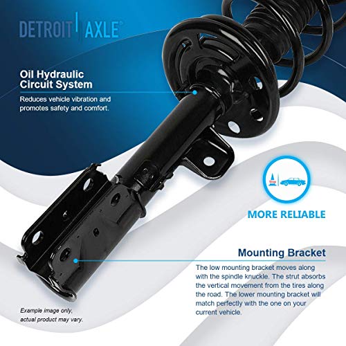 Detroit Axle - 2pc Front Struts for Ford Explorer 2013-2019, Complete Strut w/Coil Spring 2014 2015 2016 2017 2018 Replacement Suspension Quick Install Ready Strut Shock Assembly - size: 2Q1700170/Pair
