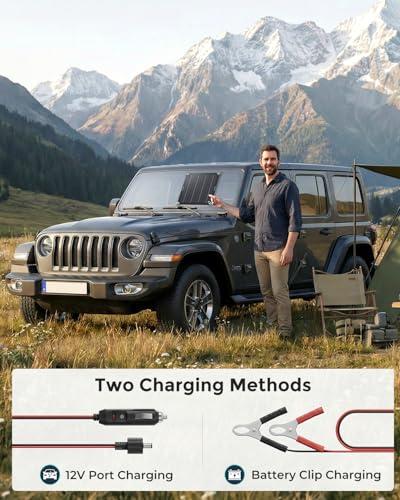 10W Solar Battery Charger, 12V Maintainer - Waterproof for Car & RV | Smart Solar Trickle Charger With Indicator Lights, Reverse Protection, No Overcharge for Car, Truck, Boat, Rv, Motorcycle. - style: 10W