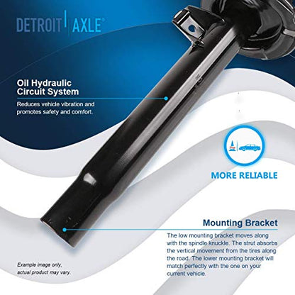 Detroit Axle - Front Struts for BMW 320i 323Ci 323i 325Ci 325i 328Ci 328i 330Ci 330i, 2 Struts w/Coil Spring Assembly Ready Struts Shocks Replacement Suspension [Models without Sport Suspension] - size: 171581_171582/PAIR
