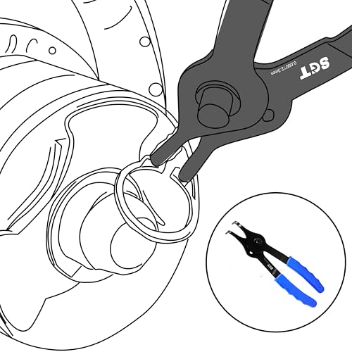 SGT 10 Pc Snap Ring Pliers Set,Heavy Duty Snap Ring and Circlip Removal Tool with Bent & Straight Pliers, Hook Pick,Internal & External Circlip Pliers Set with Storage Case & Gloves - color: Black