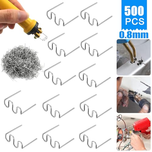 Hot Staples - 500PCS Welding Rods Hot Staples Repair Kit For Plastic Welder Gun, Bumper Repair Welding Wire For Machine, Car Bumpers, Dashboards & Lamp Holders Welder Accessories