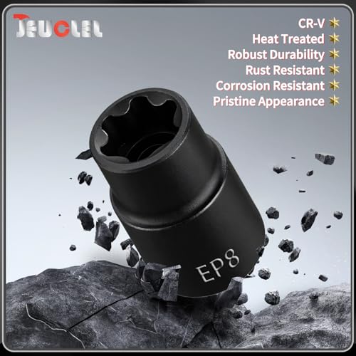 EP Socket EP8, 6 Point 1/4” Dr Female External E-Torx Plus Socket | EP Socket, Female External, E-Torx Plus Socket, External, Cr-V Steel, High Deformation Prevention - size: EP8