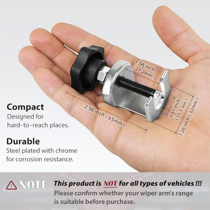 FIRSTINFO Taiwan Heavy Duty Windshield Wiper Arm Puller Remover Tool | Lightweight • Windscreen Wiper Arm Removal • Heat-treated alloy steel • Chrome-plated finish