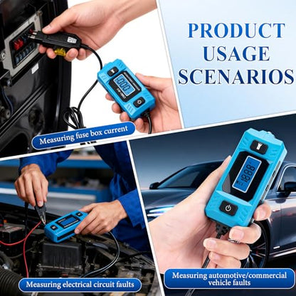 Automotive Circuit Fault Probe Tester, Portable High-Precision 20A 48V Car Circuit Probe Tester with Led Display & Front Lighting, Car Relay Fuse Blade Checker for Various Vehicles