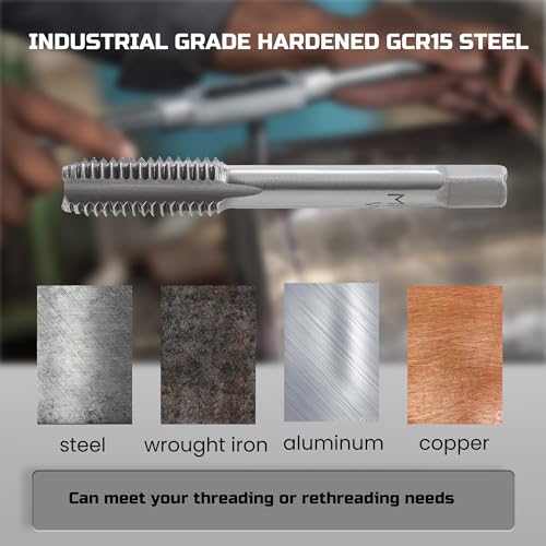 Anfrere 80pcs Tap and Die Set, SAE & Metric Tap Die Wrench Set, Metric Standard M3 to M12 Coarse Fine Rethreading Threads Bits for Cutting External and Internal Threads, NC, NF, NPT Repair Tools - size: 40pcs Metric & 40pcs Standard