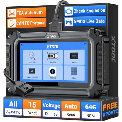 XTOOL D6 OBD2 Scanner Diagnostic Tool with Lifetime Free Updates: 2026 Full System Scan Tool with 15 Resets, Crank Sensor/Throttle Relearn, EPB, Oil Reset, ABS Bleed, FCA & CAN FD, Upgrade of D5S