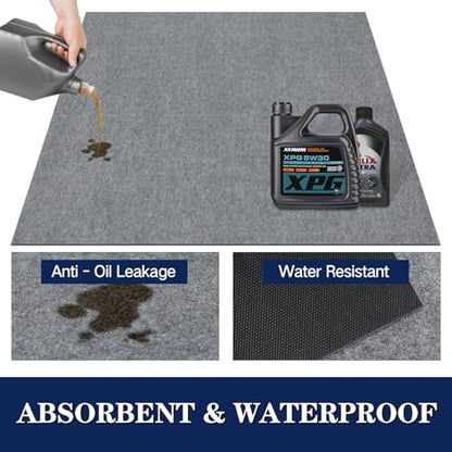 Garage Floor Parking Mat 36 x 60 Inches Under Car Motorcycle Mat, Oil Absorbent Pad Waterproof Driveway Mats, Protects Floor from Spills, Drips, Splashes and Stains, Washable, Reusable