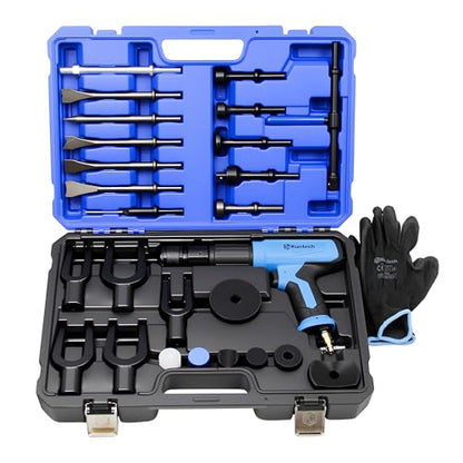 27PCS Air Hammer Kit, Pneumatic Hammers 2500 BPM, Air Hammer Piece Chisel Set with Carrying Case & Gloves - style: 27 PCS