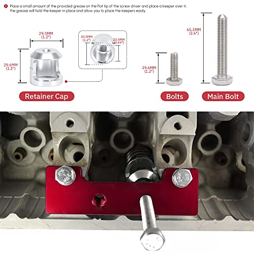 Valve Spring Compressor Tool Removal Tool Compatible with Honda Acura B16 B18 H22 VTEC Red - color: red