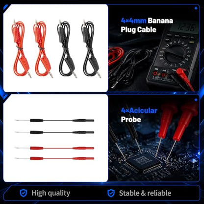104PCS Automotive Circuit Test Leads Kit, Multimeter & Oscilloscope Probe Kit with Alligator Clips, Banana Plugs, SRS Connector & Carrying Case for Vehicle/Electrical Diagnostics - size: 104 PCS