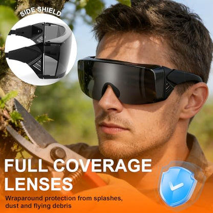 OXG Anti Fog Safety Glasses, ANSI Z87.1 Protective Eyewear with Side Shields, UV Protection Lens, Adjustable Temples - color: 3 Pack Grey