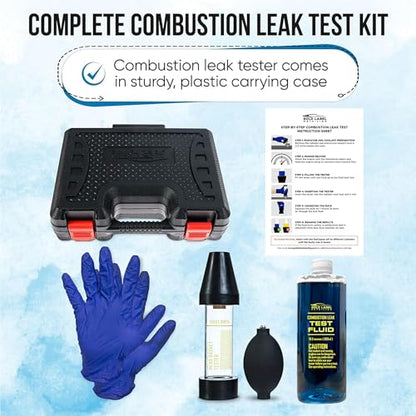 Combustion Leak Detector Kit - 100+ Tests Automotive Engine Block and Head Gasket Tester, Ideal for Detecting Blown Gaskets (Tester with 18oz Fluid) - style: Tester with Fluid (18 oz) Kit