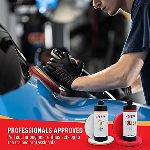 Oberk Polishing Kit - 2-Step Polish and Compound Kit - 5" Pads & Compounds