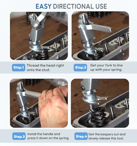 66784 Valve Spring Compressor Tool For 3/8 Inch and 7/16 Inch Rocker Studs, Quick Valve Spring Removal Tool