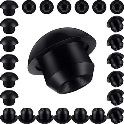 Zonon 25 Pcs Hydraulic Bottle Jack Oil Filler Plug Rubber 8mm Flat-Head Floor Rubber Filler Bung for Oil Reservoir Hole Horizontal Hydraulic Top Pressure Rod Black Accessories