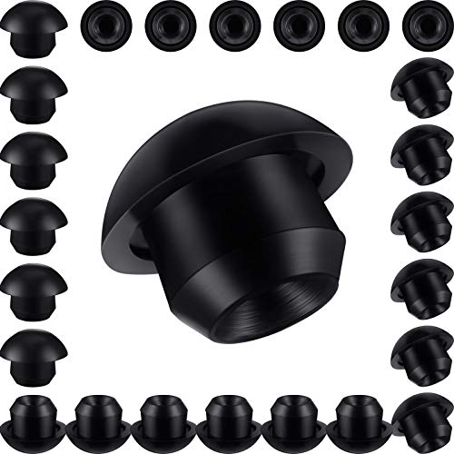 Zonon 25 Pcs Hydraulic Bottle Jack Oil Filler Plug Rubber 8mm Flat-Head Floor Rubber Filler Bung for Oil Reservoir Hole Horizontal Hydraulic Top Pressure Rod Black Accessories