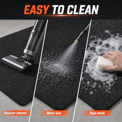 Oil Spill Mat, 2 Pack 39 x 59 in Garage Floor Protector for Under Car | Absorbent Felt Oil Pad with Waterproof Backing, Washable and Reusable for Garage and Driveway