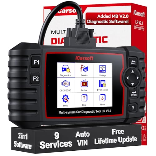 iCarsoft LR V2.0 Enhanced Ver Car Scan Tool for Land Rover/Jaguar and for Benz/Sprinter/Smart, All Systems in-Depth Diagnostic OBD2 Scanner Max 9 Service Battery Test 118 Live Data Fault Code Reader - color: LR V2.0 Enhanced Version