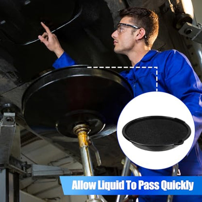 6 Pack Oil Drain Splash Pad 15 inch Round Drain Pan, Black | Splash Pad for Oil Car Changing Oil Transmission Drains Pan Oil Change Pans Oil Mat for Automotive Repair and Technicians