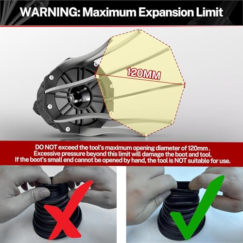 BILITOOLS Universal CV Boot Expander Installation Tool Manual | 1/2" Dr. CV Joint Boot Installation Tool for Most Vehicle, UTV, ATV
