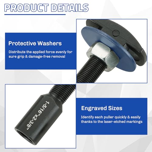 Rear Axle Bearing Remover Puller Slide Hammer Set | 3PCS Rear Axle Bearing Puller Extractor Installer Repair Tool Kit W/ 3 Sizes