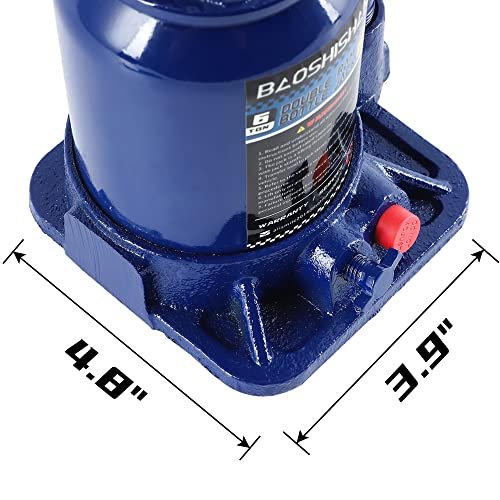 BAOSHISHAN 6 Ton Double Ram Bottle Jack 6.3" to 15.75" Lift Range | Heavy-Duty Hydraulic Lifting, Welded Steel Frame, Built-in Safety Valve, for SUV Truck RV - size: 6 Ton without Case