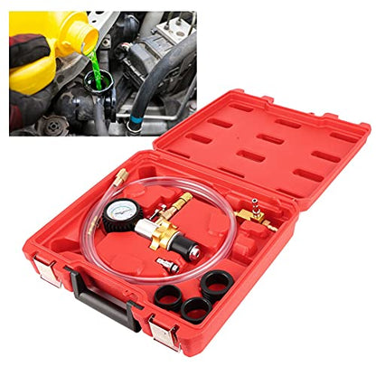 Car Radiator Coolant Refill Kit, Vacuum Cooling System Purge Tool, Fast Connector for Leak Test and Air Evacuation, Stainless Steel Coolant Replacement Kit for Auto