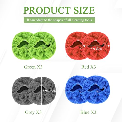 wuyaoyao 12PCS Car Windshield Cleaning Tool Bonnets, Microfiber Cleaning Cloth for Windshield Cleaning Tool, Replaced Car Care Microfiber Windshield Cleaner Cloths Pad, Fits 3" Plate (12PCS) - color: 12pcs