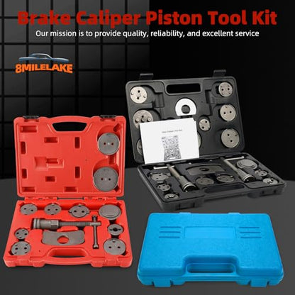 8MILELAKE 12pcs Disc Brake Caliper Compression Wind Back Tool Kit, Heavy Duty Brake Piston Caliper Compression Tool Set for Brake Pad Replacement Fit For Most American, European, Japanese Autos