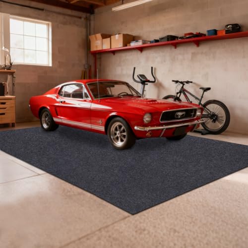 Garage Floor Mat，(7.54 x 18 FT) Protect Garage Shop Floor Surface，Floor Mat for Golf Carts，Premium Absorbent Oil Mat—Soft Absorbent Fabric and Waterproof Backing，Reusable/Washable - size: 216"L x 90.5"W x 0.2"Th
