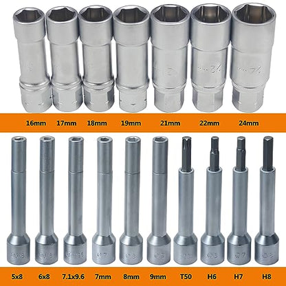 18PCS Steering Hub Suspension Shock Absorber Strut Nut Removal Tool Socket Set - size: 18pcs