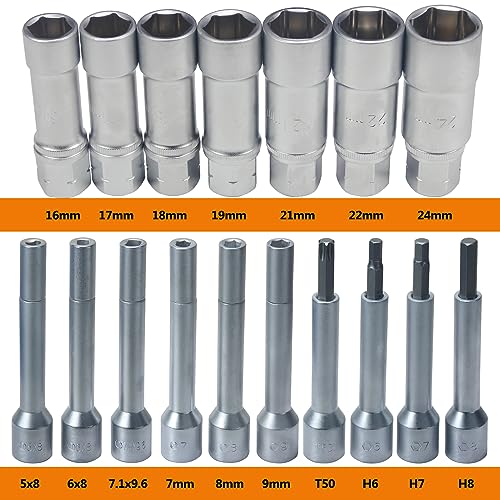 18PCS Steering Hub Suspension Shock Absorber Strut Nut Removal Tool Socket Set - size: 18pcs