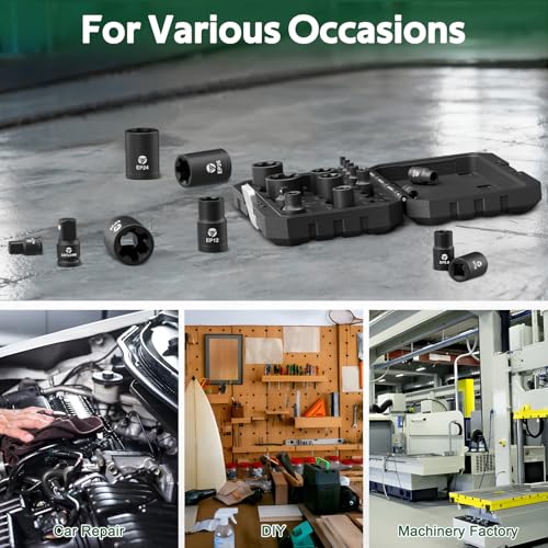22-Piece External Torx Plus Socket Set, 6-Point EP4-EP32 with Specialty EP8.8 for Tesla EV Battery Removal, 1/4" 3/8" 1/2" Drive E-Torx Plus Sockets for Automotive & Engine Repair, Cr-V Steel