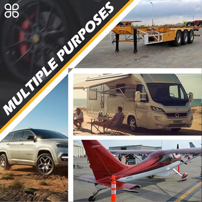 Wheel Chocks for RV Trailer [1pair/2pack with Rope] Camper Trucks and Aircraft, Versatile Heavy Duty Rubber Wheel Chocks Block for with 3 Reflective Strips, Tire Wheel Immobilizers & Chocks - size: 8.21"1pair2pack