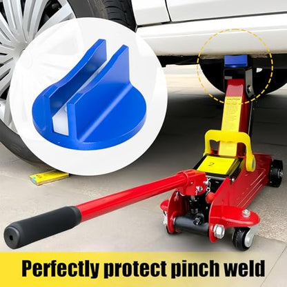 Aluminum Magnetic Jack Pad, 0.47 '' Slotted Jack Pinch Weld Adapter for Car, Universal Car Accessories for Most Automotive Repair (Blue)
