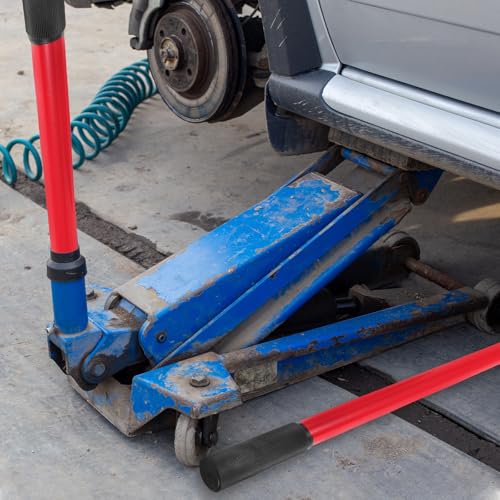 CALLARON 3 Ton Horizontal Hydraulic Jack Handle - Heavy Floor Jack Handle Replacement, Duty Replacement Pole Lever for Floor Jacks, Car Jack Accessories with Anti-Slip Grip(Red) - size: 37.00X2.00X2.00CM