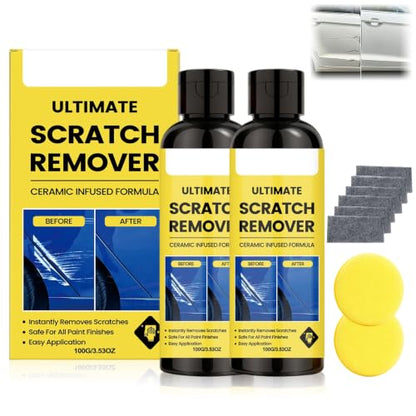2Set Nanopolix Car Scratch Remover,Nanopolix Scratch Remover,Quick Fix Removal Paste for Deep Scratches,Car Scratchs Repair Paste Deep Scratch,All Paint Colors Polishing Kit (6*Nano-Cloth+2*Sponge)