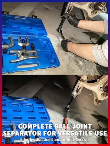 Ball Joint Separator 5 PCS Front End Service Tool Kit Pitman Arm Puller Tie Rod Removal Tool for Front End Service Ball Joint Press Kit