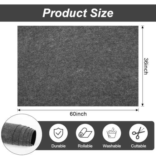 3pcs Garage Floor Mat Oil Spill Mat for Under Car, 36x60in Absorbent Oil Drip Pan, Reusable Oils Pads with PE Backing, Protects Driveway from Leaks & Stains, Deep Gray