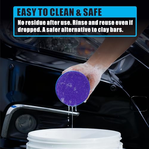 Synthetic Clay Hand Clay Bar Pad, 2-Pack, Blue Purple | Car Auto Detailing, Cleansing, Paint Surface Prep Tool, For Waxing & Polishing