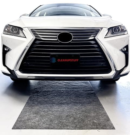 Garage Floor Mat - THICK Super Absorbent Garage Mat + Premium Rubber Mat Backing for Any Spill & Oil Pan - Better Than Oil Drain Pan - (36 x 60 in)(Made in USA)