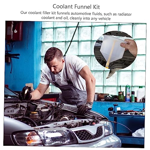 15-Piece Spill Proof Coolant Filling Funnel Kit for Radiator Automotive Repair Tool for Effortless Fluid Transfer and Leak Prevention