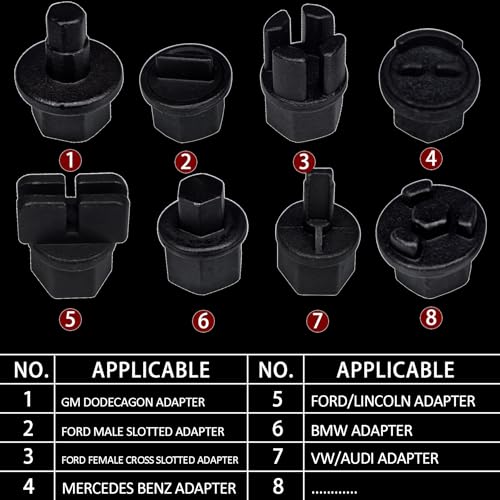 9PCS Oil Drain Plug Wrench Drain Plug Removal Kit Compatible with Audi VW Ford Mercedes BMW Chrysler Lincoln Volvo Mazda GM, Includes 3/8-inch Drive T-Handle and 8pcs Adapters