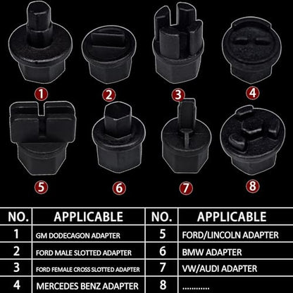 9PCS Oil Drain Plug Wrench Drain Plug Removal Kit Compatible with Audi VW Ford Mercedes BMW Chrysler Lincoln Volvo Mazda GM, Includes 3/8-inch Drive T-Handle and 8pcs Adapters