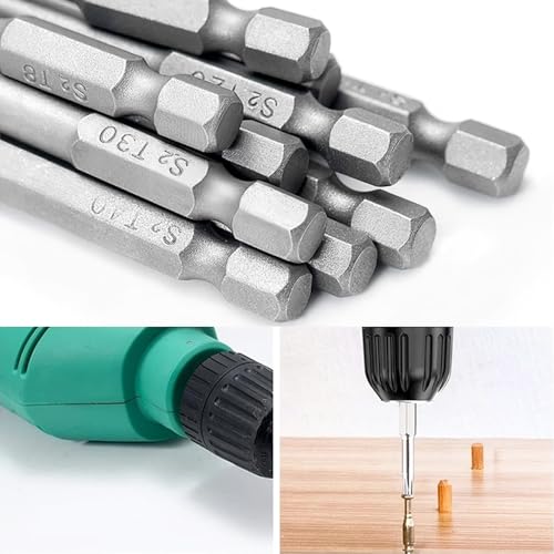 Wolfride 8Pcs Torx Head Screwdriver Bit Set 1/4 Inch Hex Shank Torx Head Drill Bits T8 T10 T15 T20 T25 T27 T30 T40 Magnetic Torx Bit set S2 150mm Length - style: Torx Head