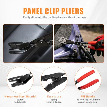 5PCS Automotive Electrical Disconnect Pliers Kit, Carbon Steel Connector & Clip Removal Tools, Hose Clamp Pliers set for Auto Repair - size: Pliers-09