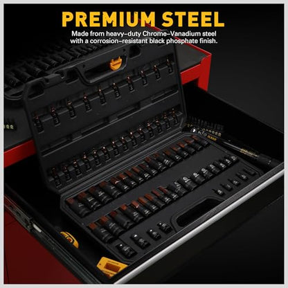 66-Piece Torx Bit & Hex Bit Socket Set: Premium CR-V & S2 Alloy Steel, Star T8-T70 & E-Torx E4-E24, High Torque Laser Marked for Automotive Mechanic - style: 66-Piece Torx & Hex Bit Socket Set