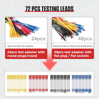 BELEY 104PCS Automotive Test Lead Kit Electrical Breakout Multimeter Test Leads Kit with Multimeter Leads, Alligator Clips, Pin Probes, Banana Plugs